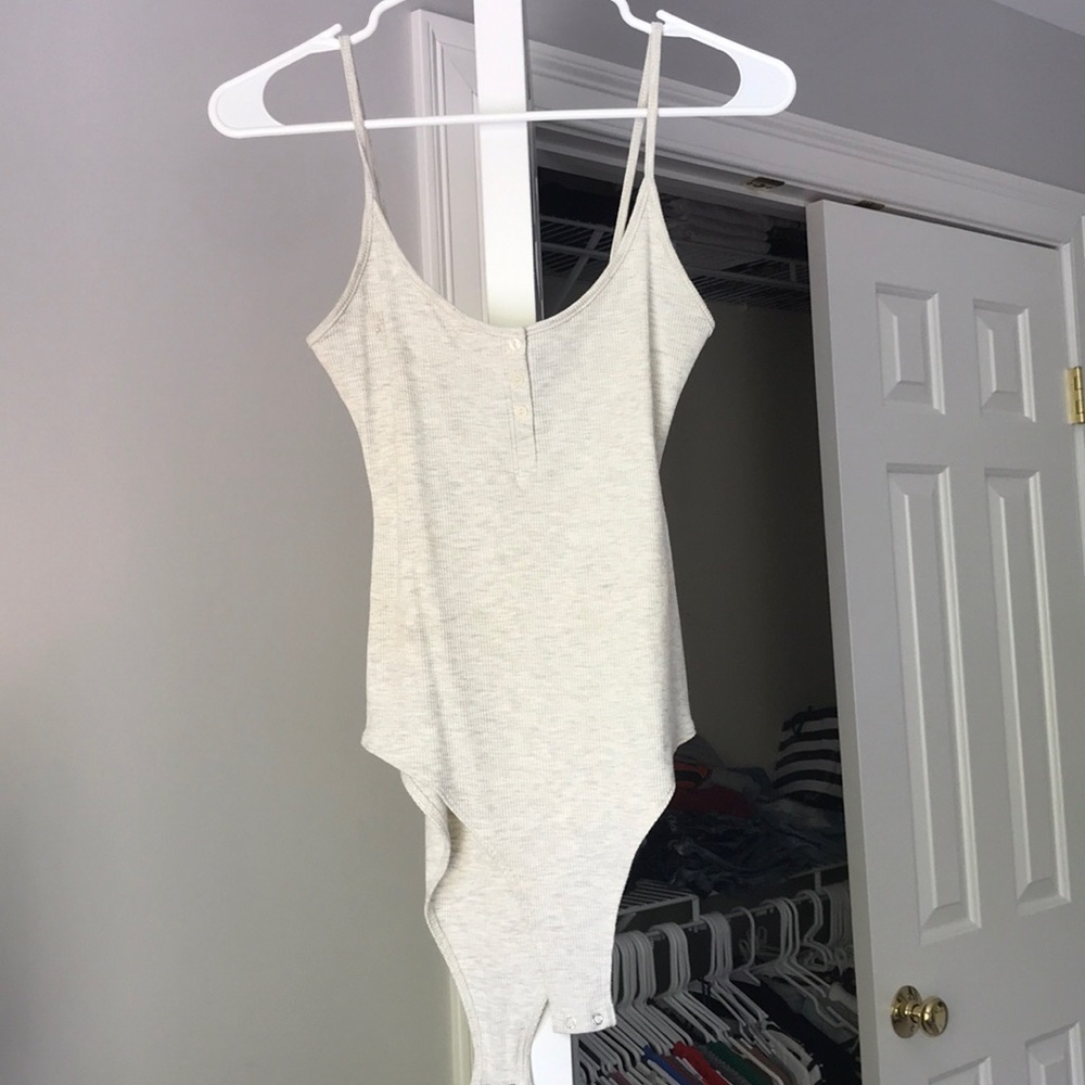 silver color body suit from Forever 21.
